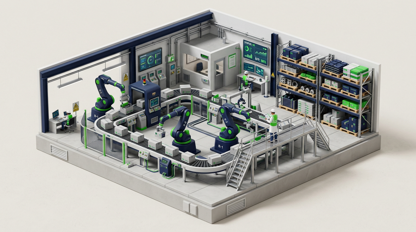 Manufacturing and processing plant